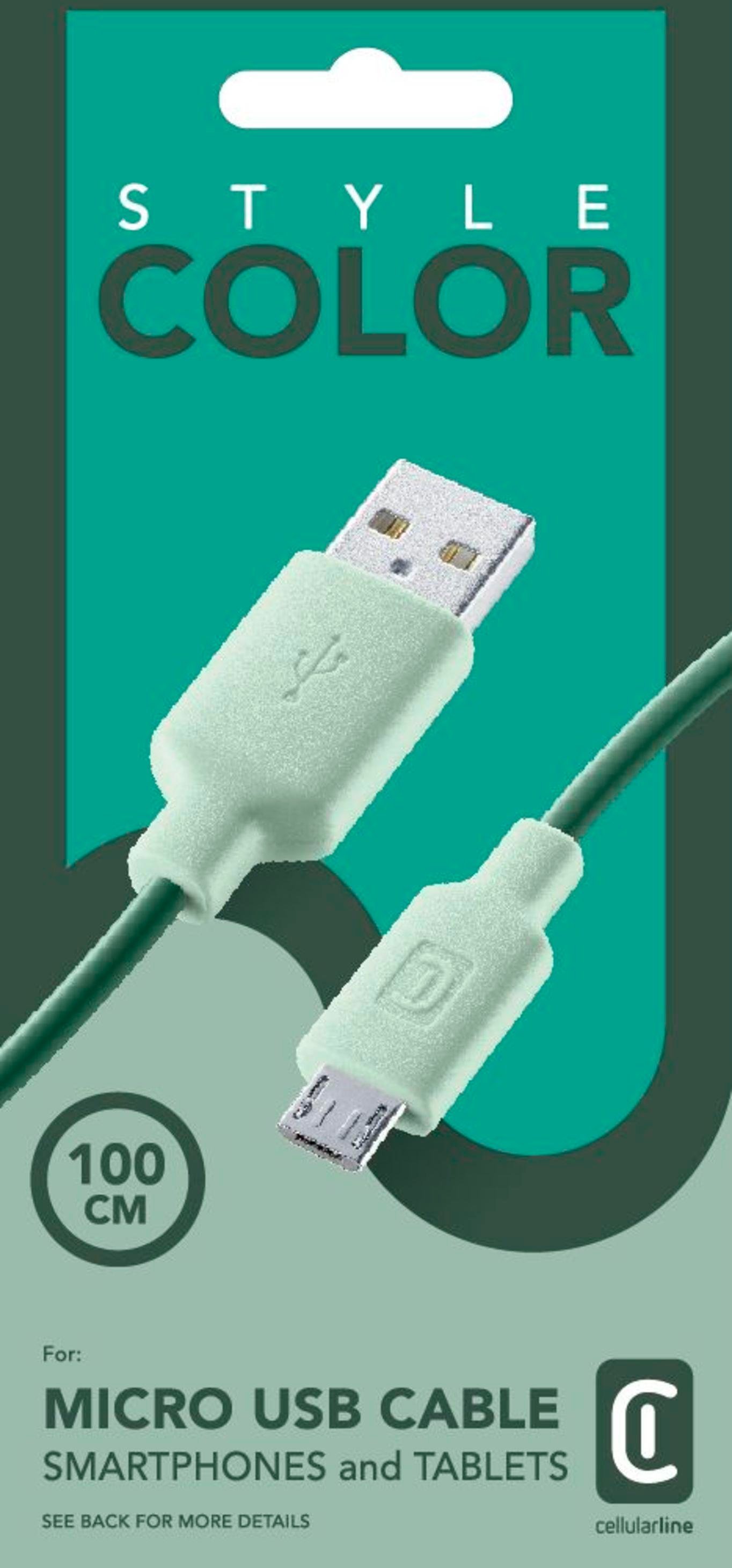 Style Color Data Cable USB Typ-A/ Micro USB 1 m Green (61084)