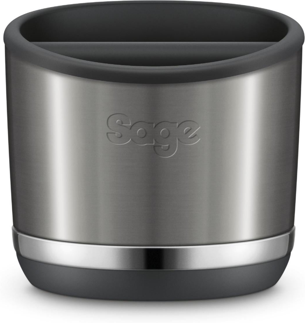 the Knock Box 10 Gebürsteter Edelstahl Schwarz Abklopfbehälter