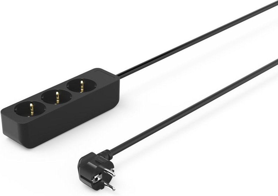 Steckdosenleiste 3-fach, mit erhöhtem Berührungsschutz, 1,4 m, Schwarz (00223012)