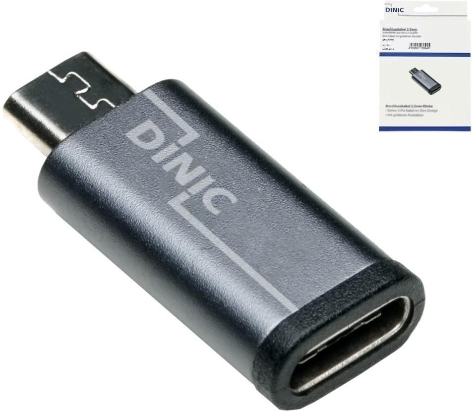 USB-Adapter, Micro-USB Stecker auf USB-C Buchse, Grau
