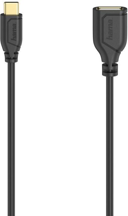 USB-C-OTG-Kabel "Flexi-Slim", USB 2.0, 480 Mbit/s, Schwarz, 0,15 m (00200638)