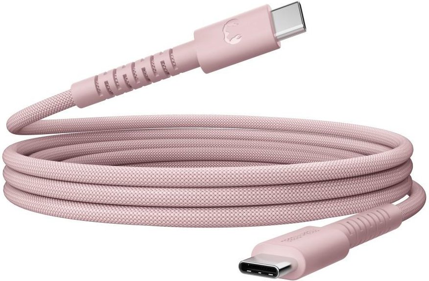 USB-C zu USB-C silikon geflochtenes Kabel "FlexWave" 2m, 100W Pastel Pink (00231896)