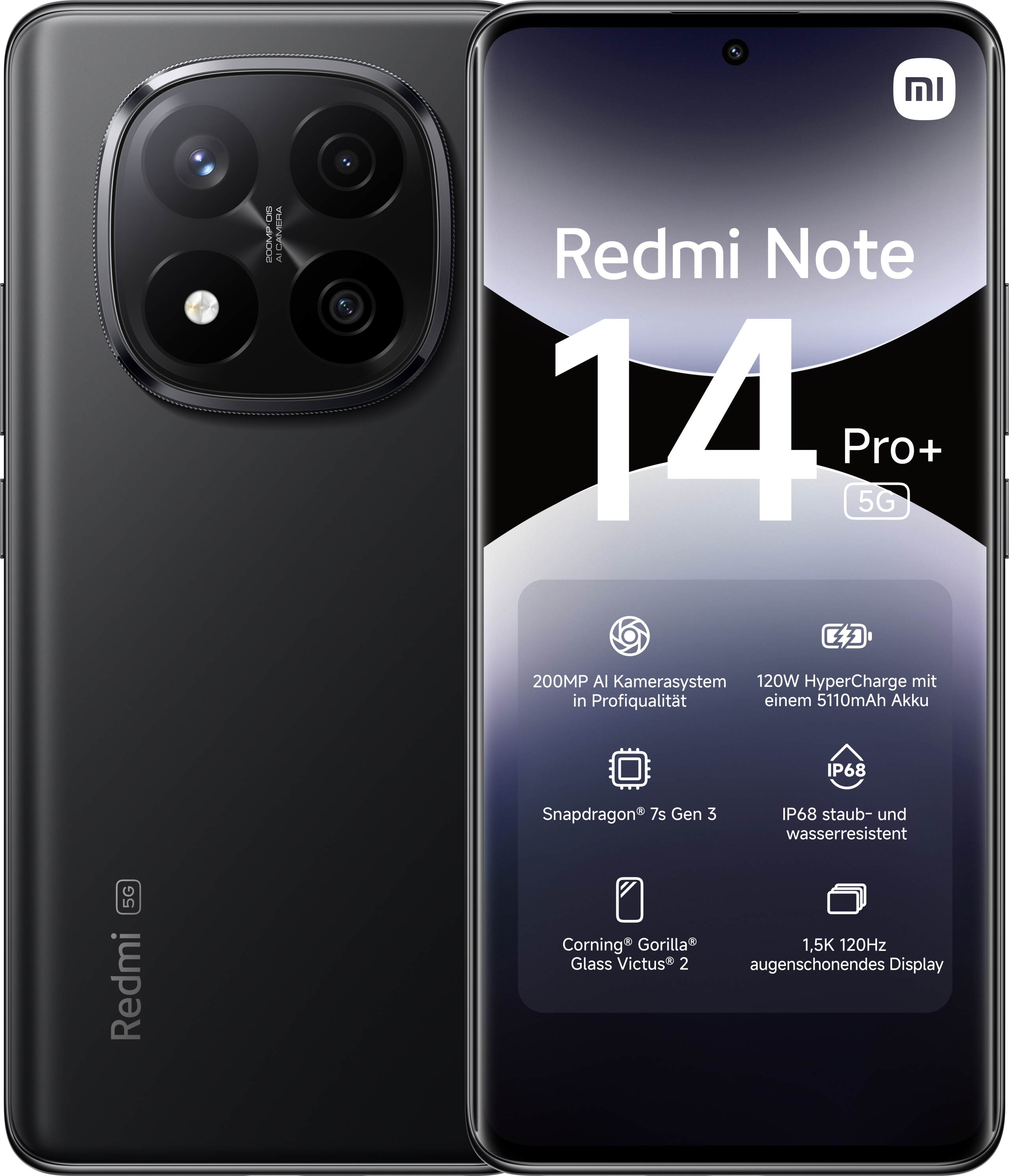 Thumbnail - Redmi Note 14 Pro+ 5G 8GB + 256GB Midnight Black Smartphone
