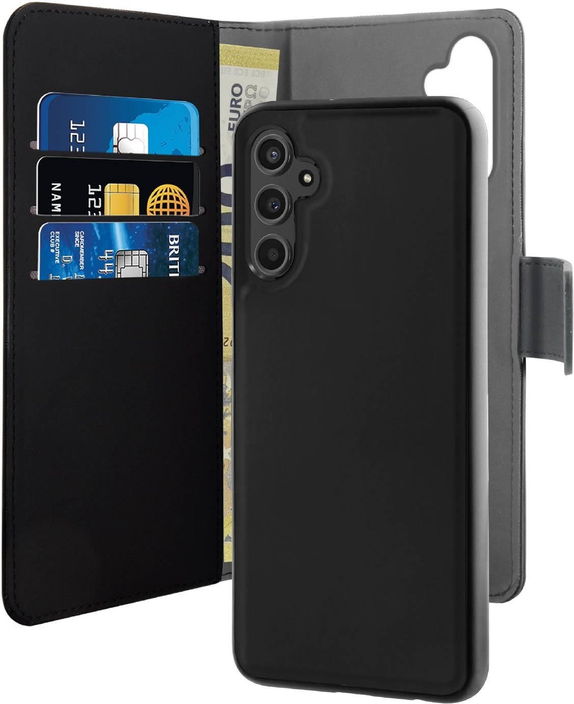 Wallet Detachbale 2 in 1 case for Samsung Galaxy A15, Schwarz