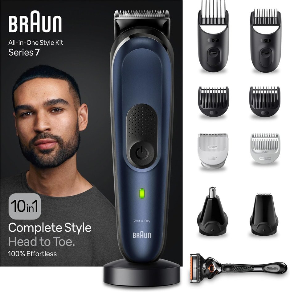 All-In-One Styling Set MGK7421, 10-in-1 Set für Bart, Haare, Bodygrooming