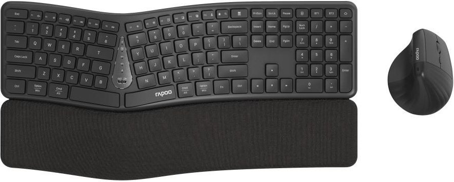 Ergonomische Multi mode Kombo Set "8810ME", Grau, QWERTZ (00228285) Maus-Tastatur-Set