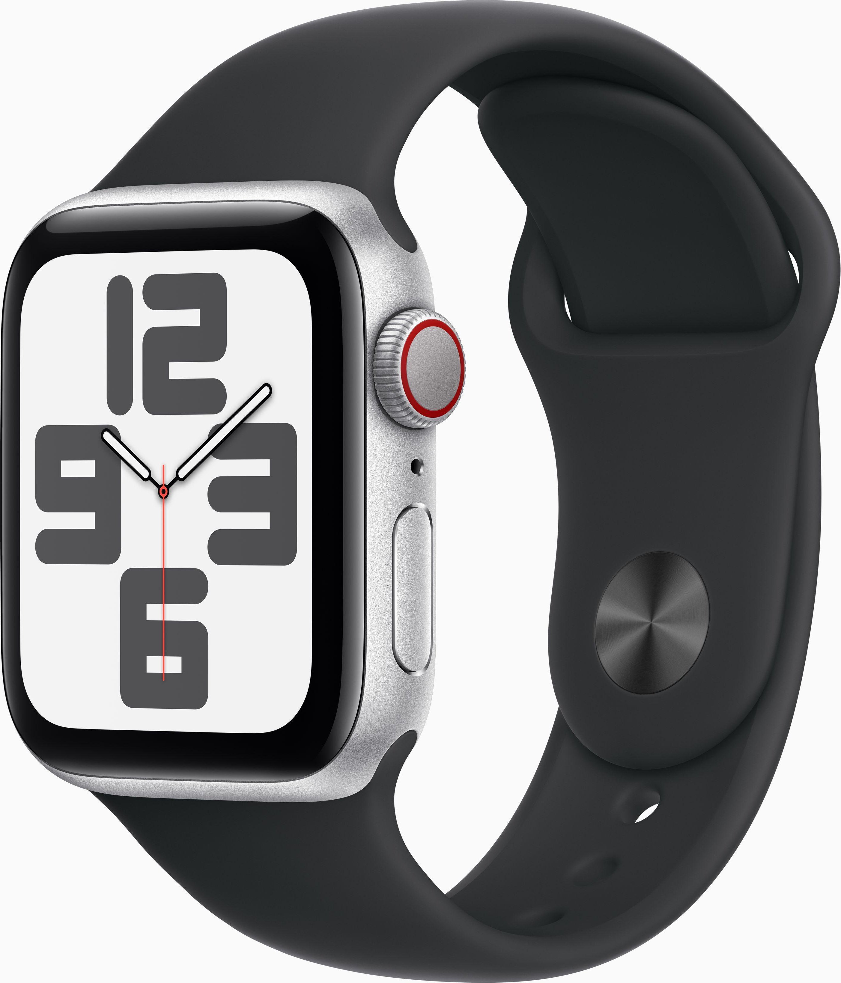 Watch SE GPS + Cellular, 40 mm Aluminiumgehäuse Mitternacht, Sportarmband Schwarz - S/M