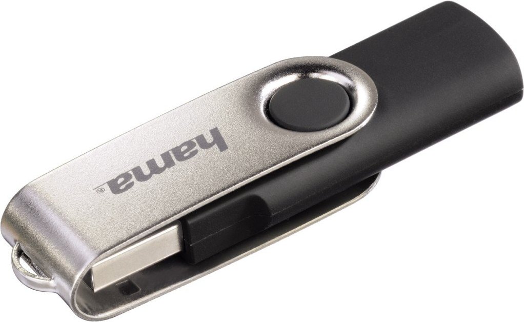 USB-Stick "Rotate", USB 2.0, 128 GB, 15MB/s, Schwarz/Silber (00108071)