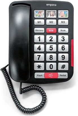 AMPLi40 Schwarz Schnurgebundenes Telefon