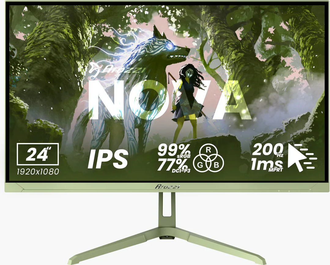 Nova, Grün, 24 Zoll, Full HD, IPS, 200 Hz, 1 ms Gaming-Monitor