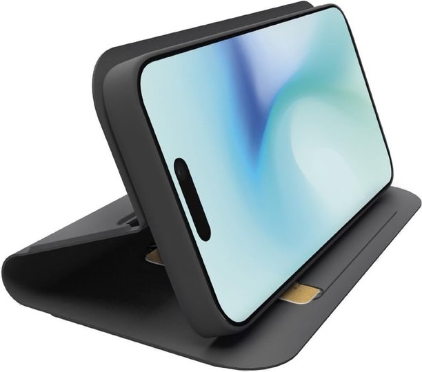 Klapphülle mit Ständer und Soft-Touch-Oberfläche für das iPhone 16 Pro, Schwarz