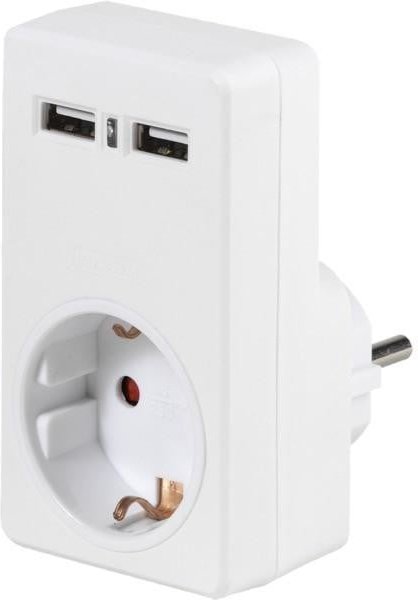 Steckdosenadapter mit 2x USB Buchse (34422)