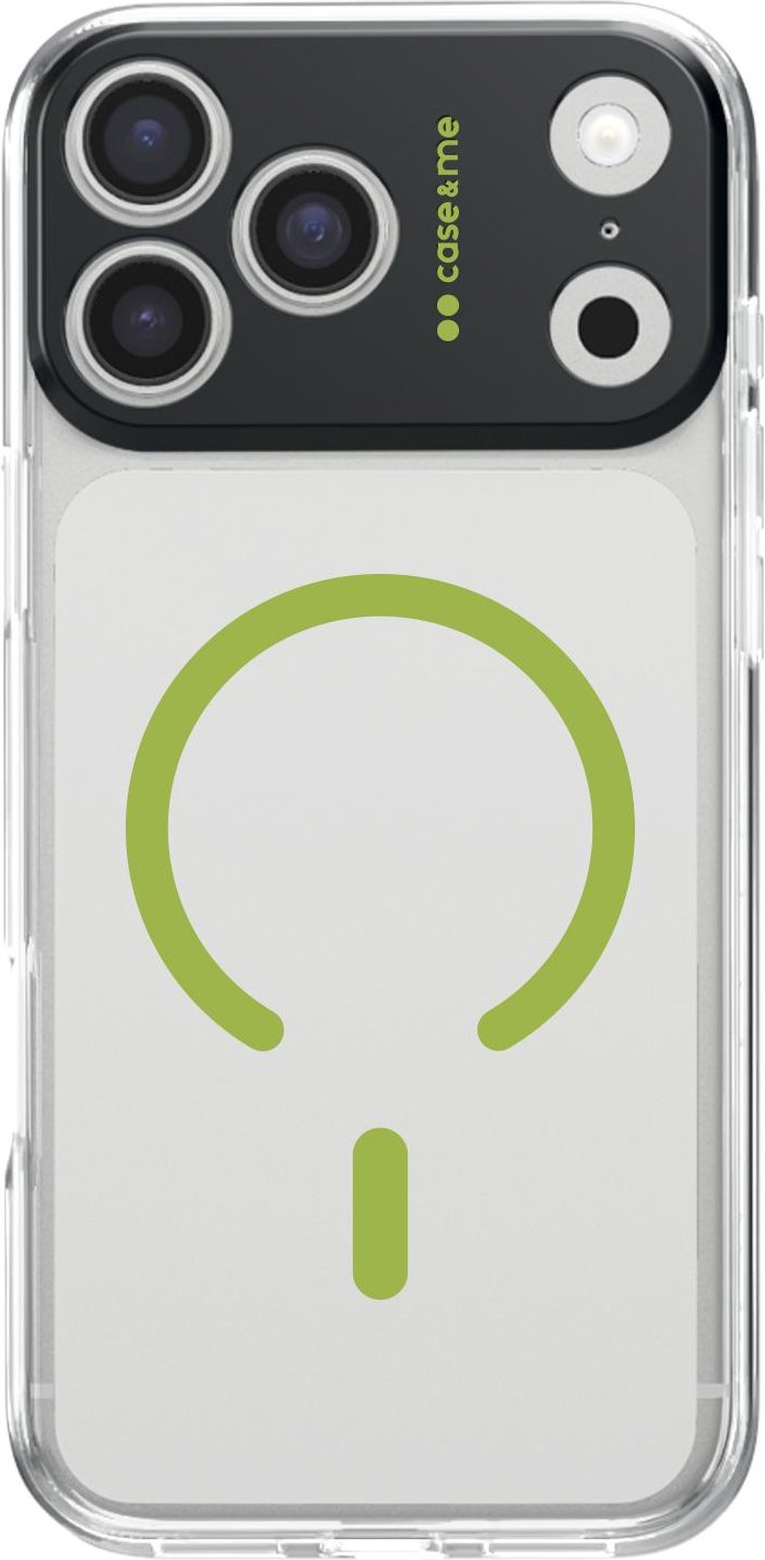 Transparente Hülle, kompatibel mit MagSafe-Aufladung für iPhone 17 Pro Max, Grün