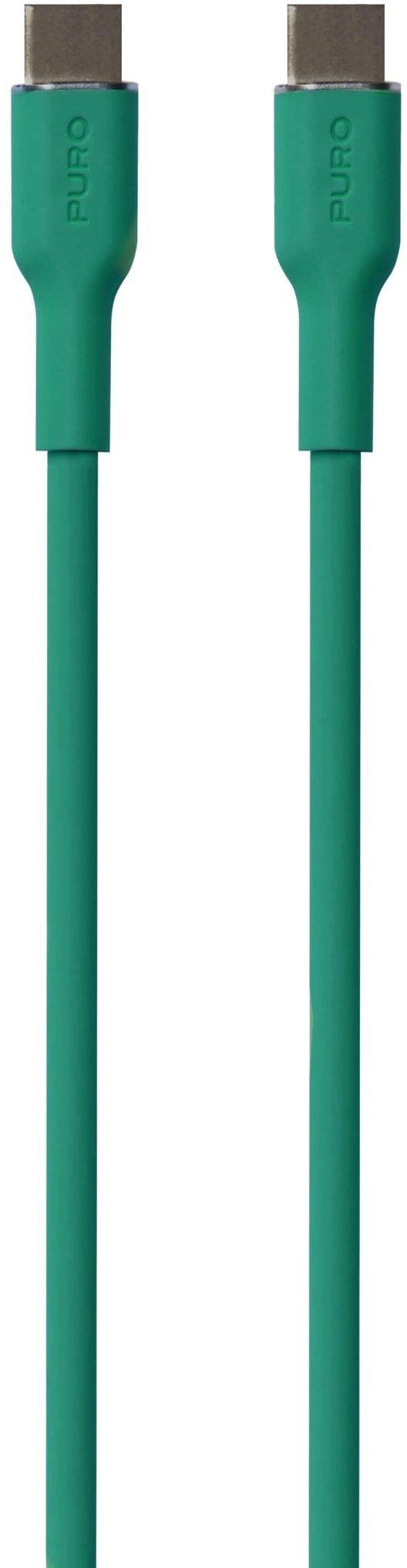 Power And Data Sync SOFT Cable From USB-C To USB-C 1,5m, Jade