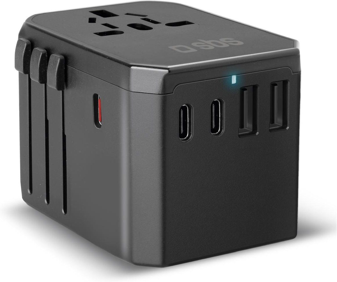 Ladegerät-Universal-Reiseadapter GaN, Schwarz