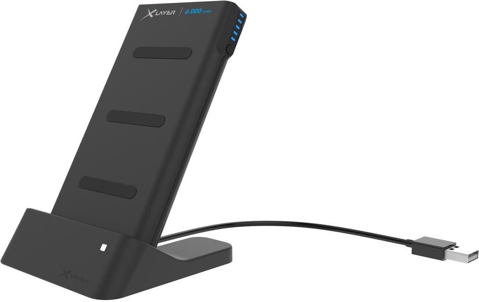 Thumbnail - PLUS Wireless + Dock anthrazit 2-in-1 Qi-Induktionsladestation mit Powerbank