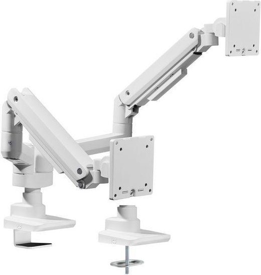 17"-35" Schwerlast-Doppelmonitor-Schreibtischhalterung, Weiß
