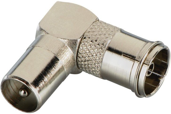 Antennen-Winkeladapter 90° Koax-Stecker - Koax-Kupplung (00107608)