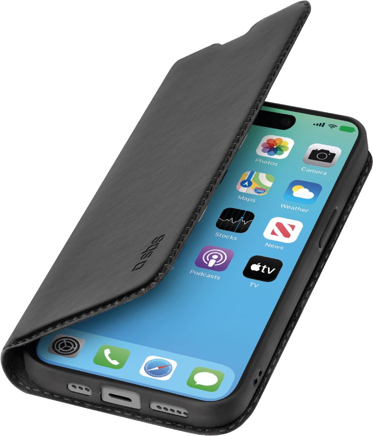 Bookcase Wallet Lite-Hülle für iPhone 15 Pro Schwarz