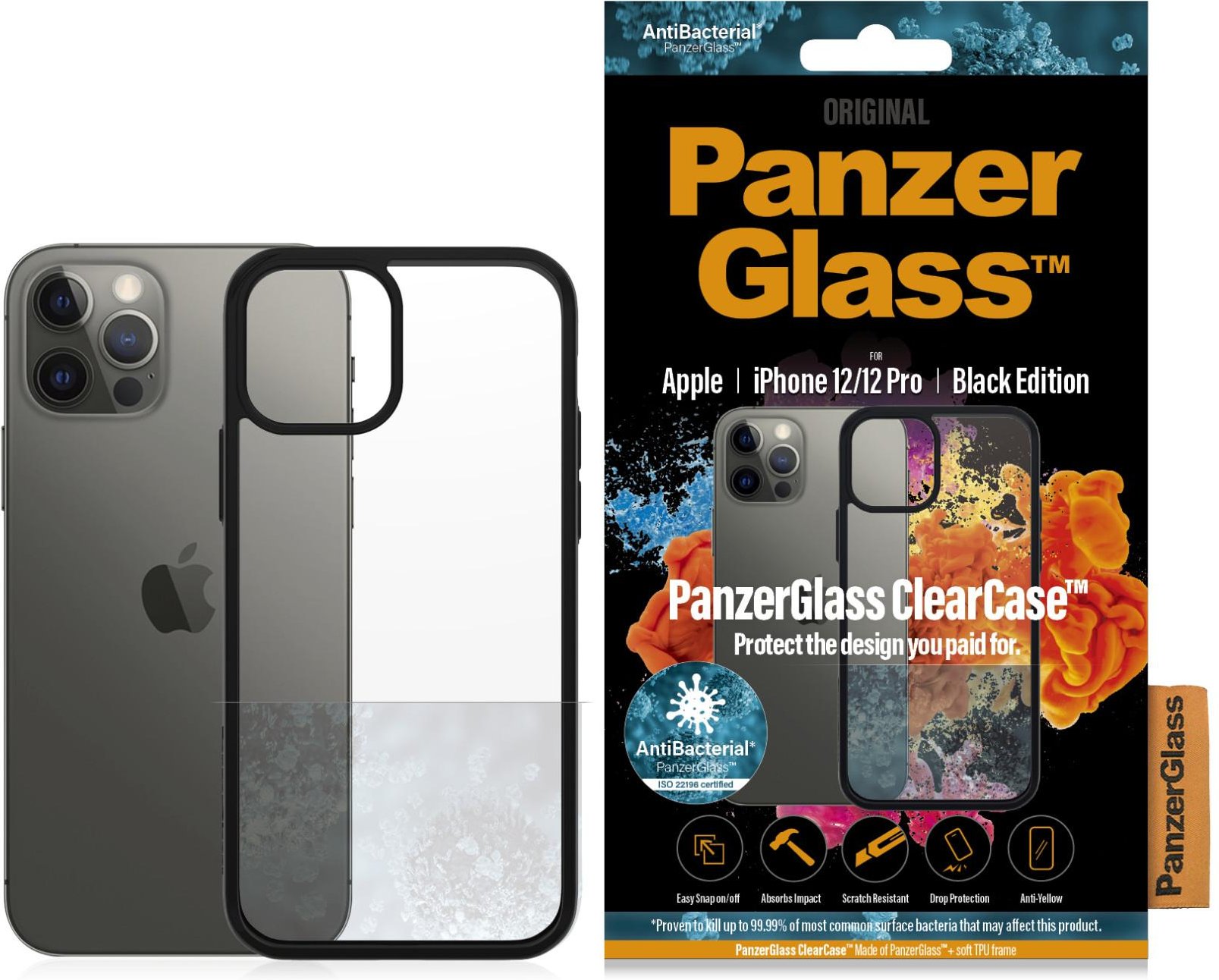 ClearCase Apple iPhone 12 | 12 Pro | Schwarz / Transparent (0252) Handyhülle