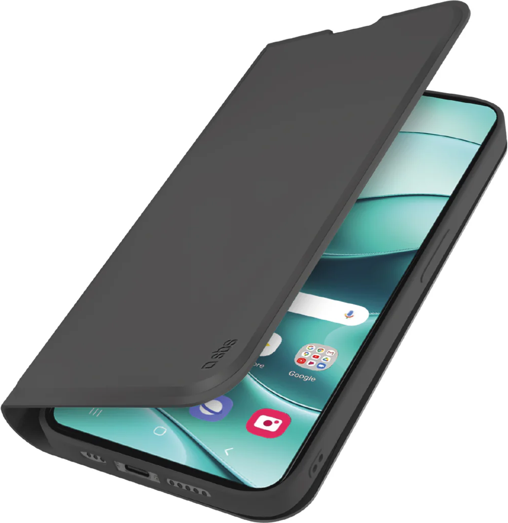 Klapphülle mit Ständer und Soft-Touch-Oberfläche für das Xiaomi Redmi Note 14 4G/5G, Schwarz
