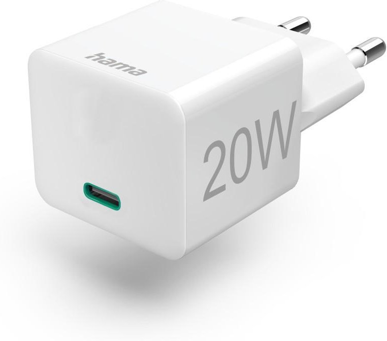 Schnellladegerät, USB-C, PD/Qualcomm®, Mini-Ladegerät, 20 W, Weiß (00125128)