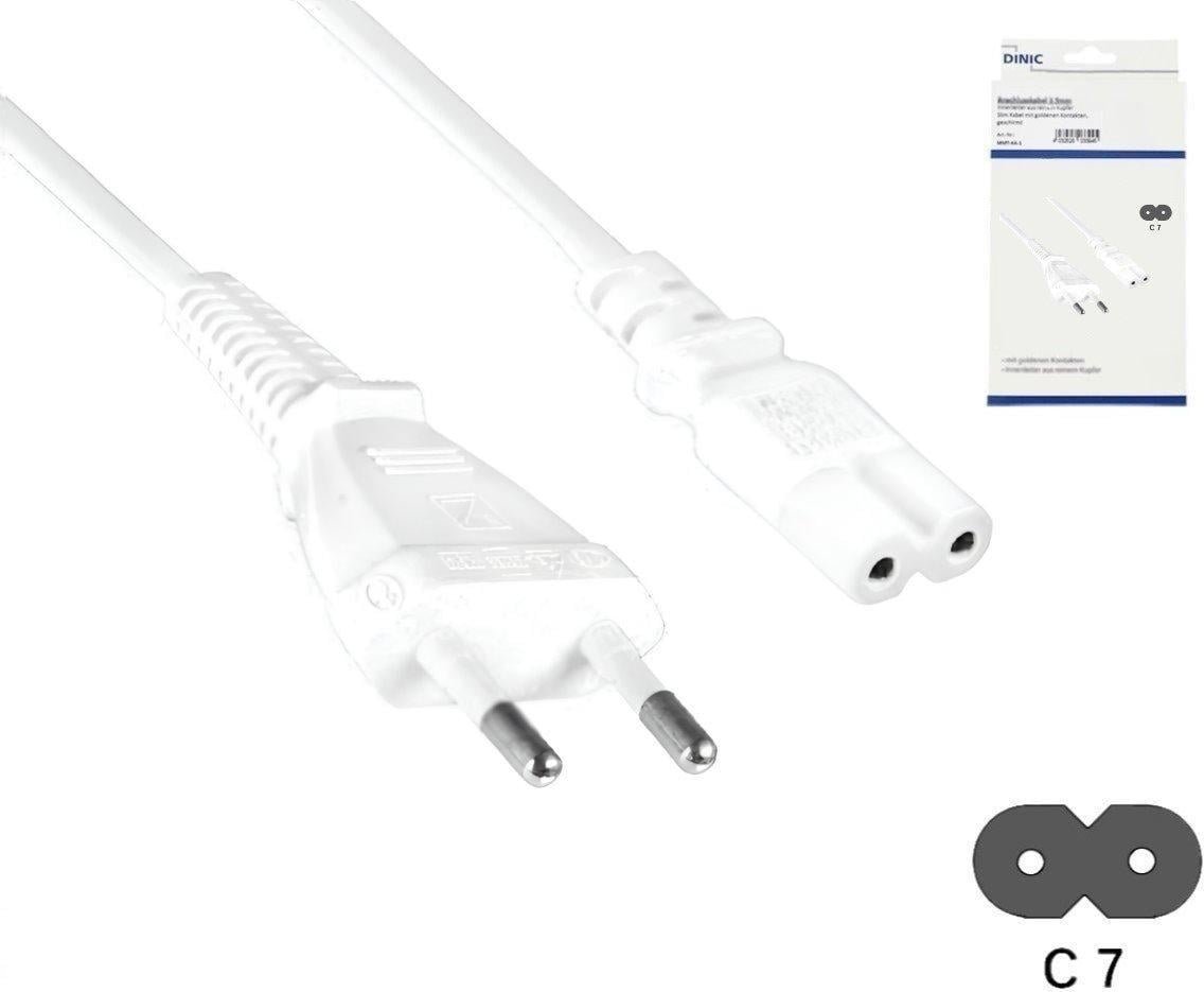 Netzkabel Europa CEE 7/7 90° auf C13, 0,75mm², VDE, gelb, Länge 1,80m