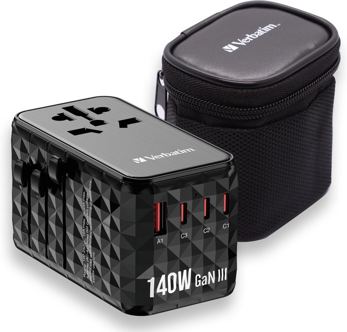Thumbnail - GaN III-Universal-Reiseadapter 140W, Schwarz