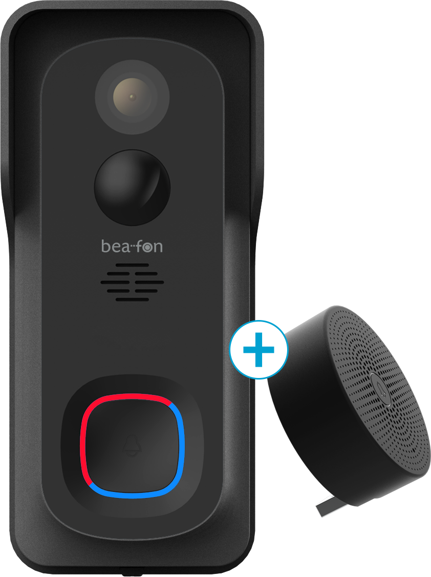 Visitor 1V Türklingel-Set mit externer Glocke (bis 95dB) schwarz