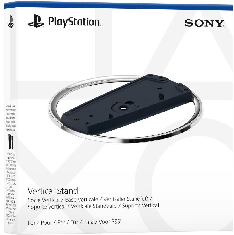 Vertikaler Standfuß für PlayStation 5 Slim, Schwarz / Chrom