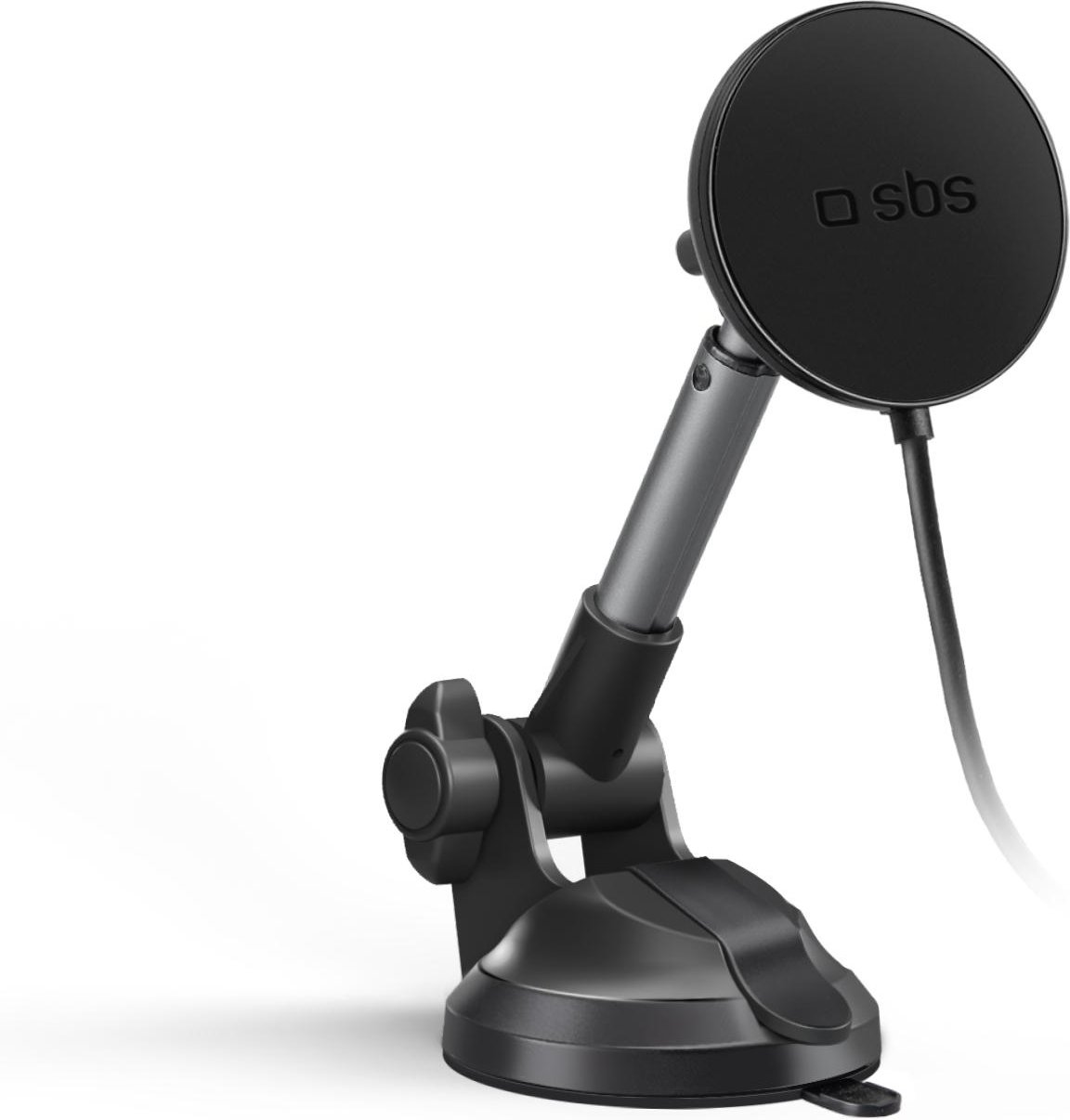 Kabellose Teleskop-Autohalterung mit Saugnapf für Smartphones und iPhones, Grau