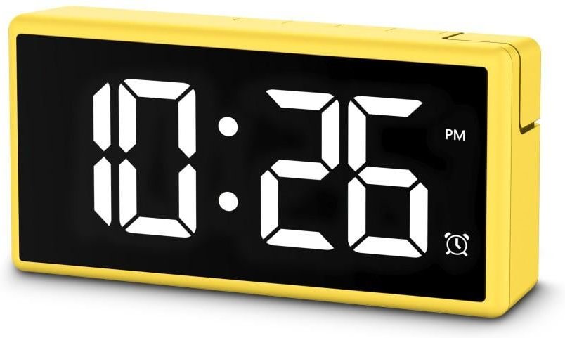 Digitaler Wecker "Ibiza", Multicolor-Display, mit USB-Ladefunktion, Gelb (00222210)