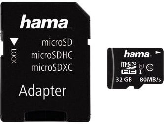 microSDHC 32GB Class 10 UHS-I 80MB/s + Adapter/Mobile (00124139)