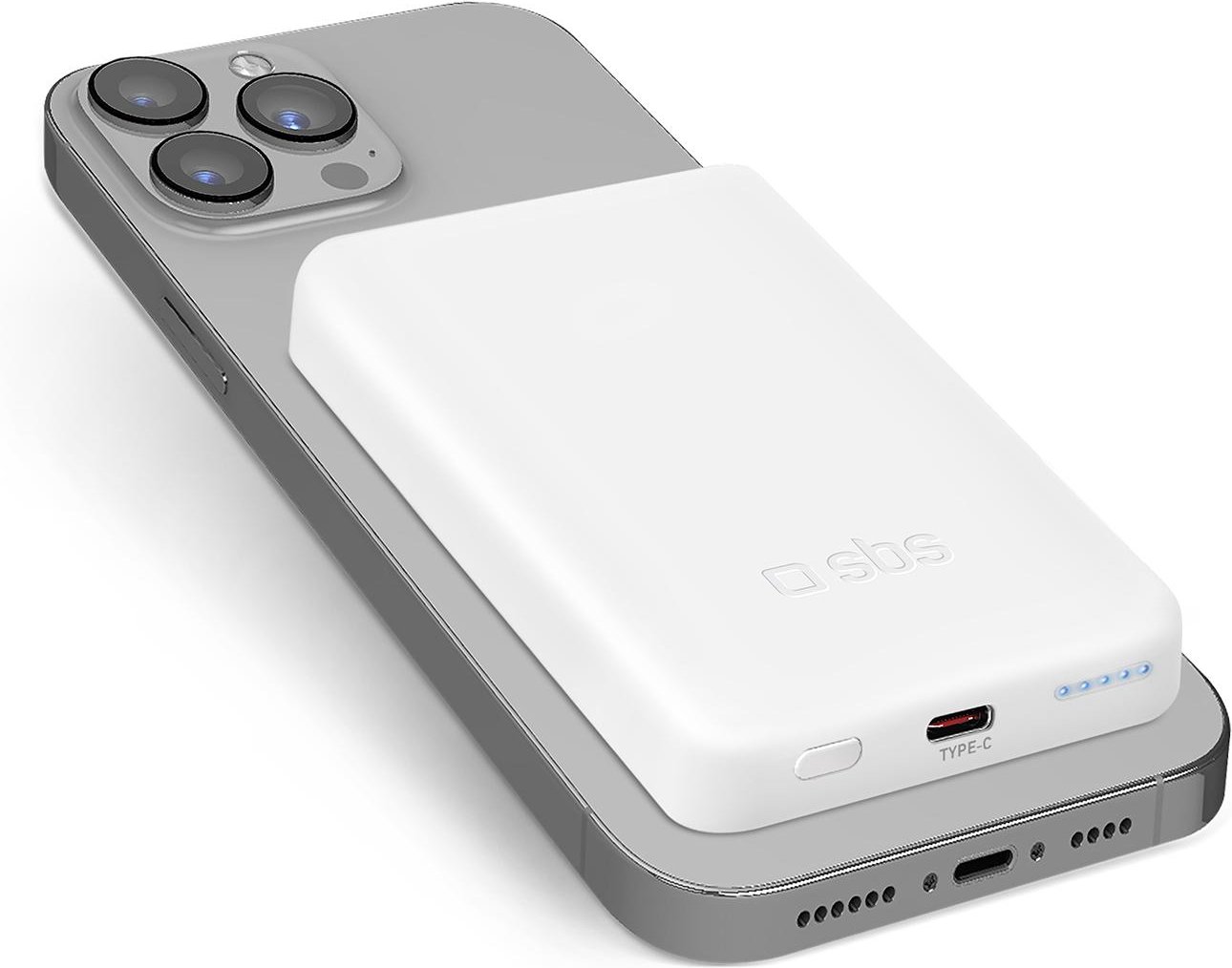 5000 mAh kabellose magnetische Powerbank Weiß