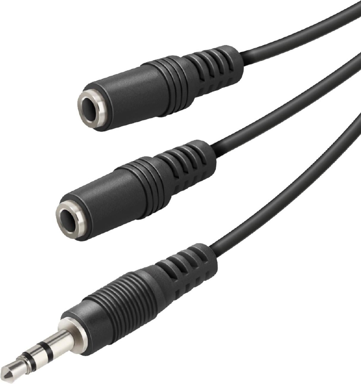 Audio-Splitter 3,5mm Klinke, 0,2m, schwarz 3.5 mm Klinkenkabel mit Klinkenbuchse