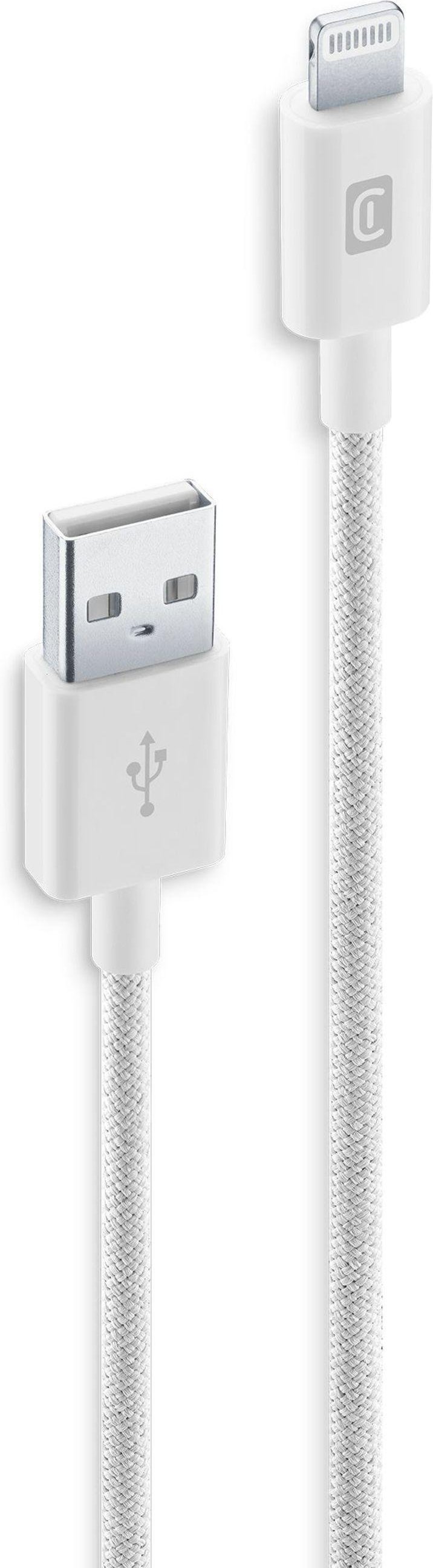 Braided Data Cable 1,5 m USB-A/ Lightning White (60907)