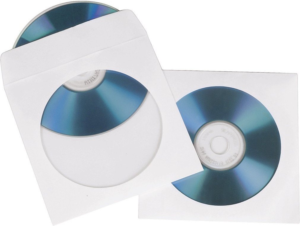 CD-/DVD-Papierhüllen, 50er-Pack, Weiß (00062671)