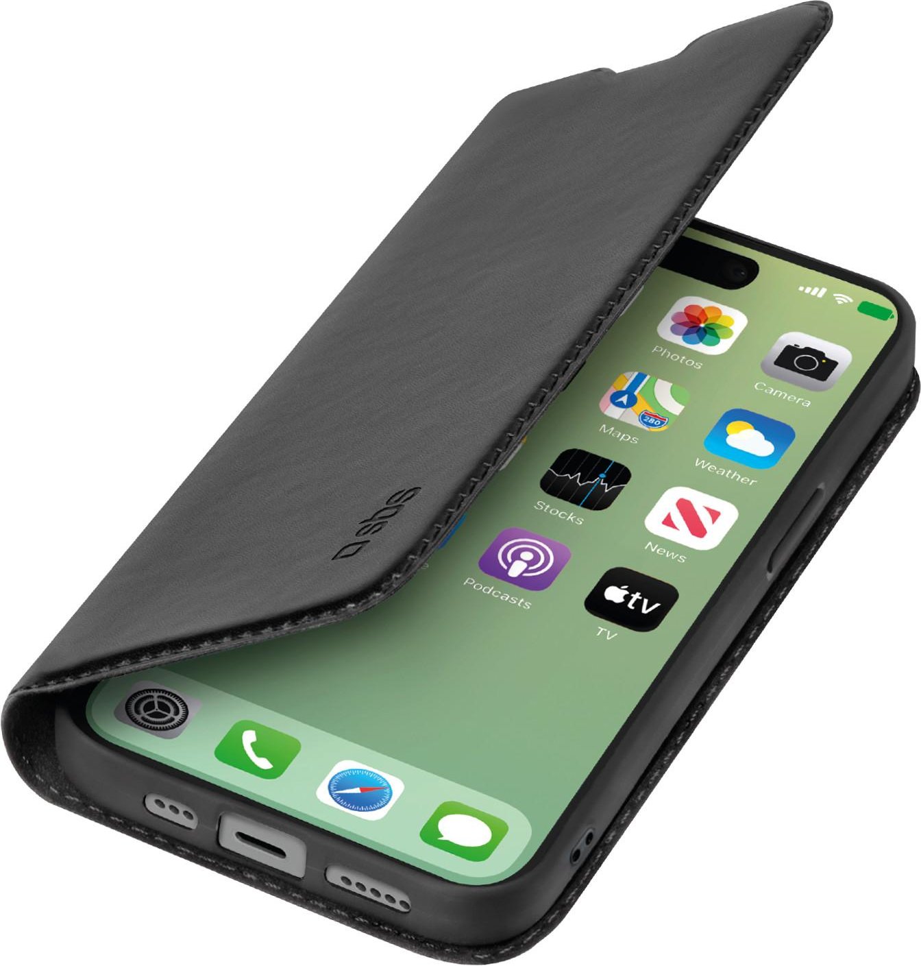 Bookcase Wallet Lite-Hülle für iPhone 15 Pro Max Schwarz