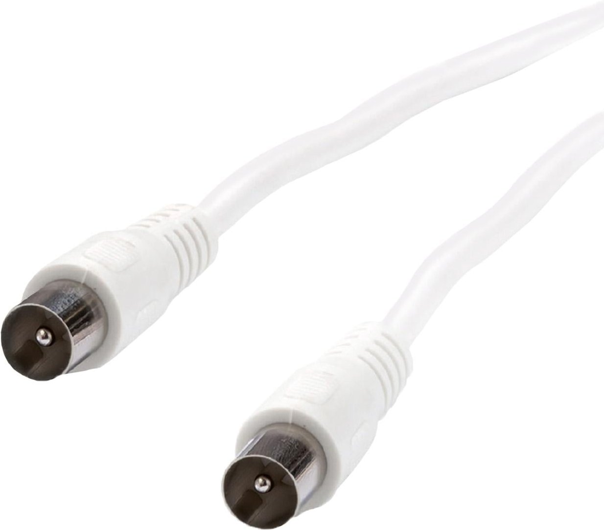 Ferrit-Koaxial-Antennenkabel, 90 dB, 3m, weiß Koaxialkabel mit IEC-Stecker