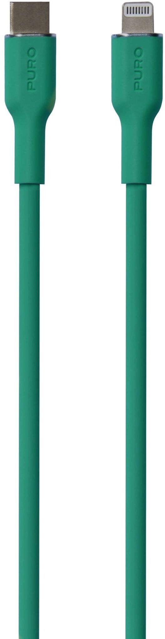 Power And Data Sync SOFT Cable From USB-C To Lightning 1,5m, Jade