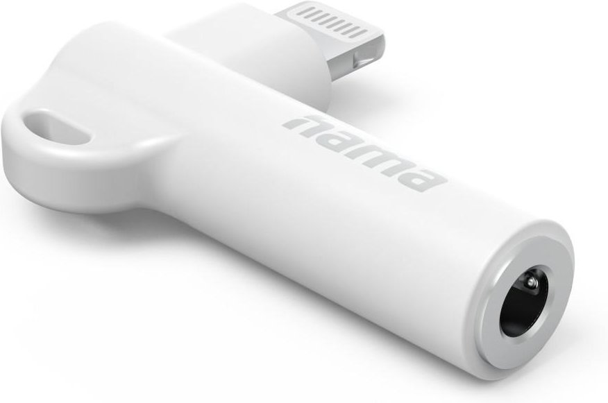 Aux-Adapter Lightning – 3,5-mm-Klinke-Buchse, 90° Winkelstecker, Weiß (00201700)