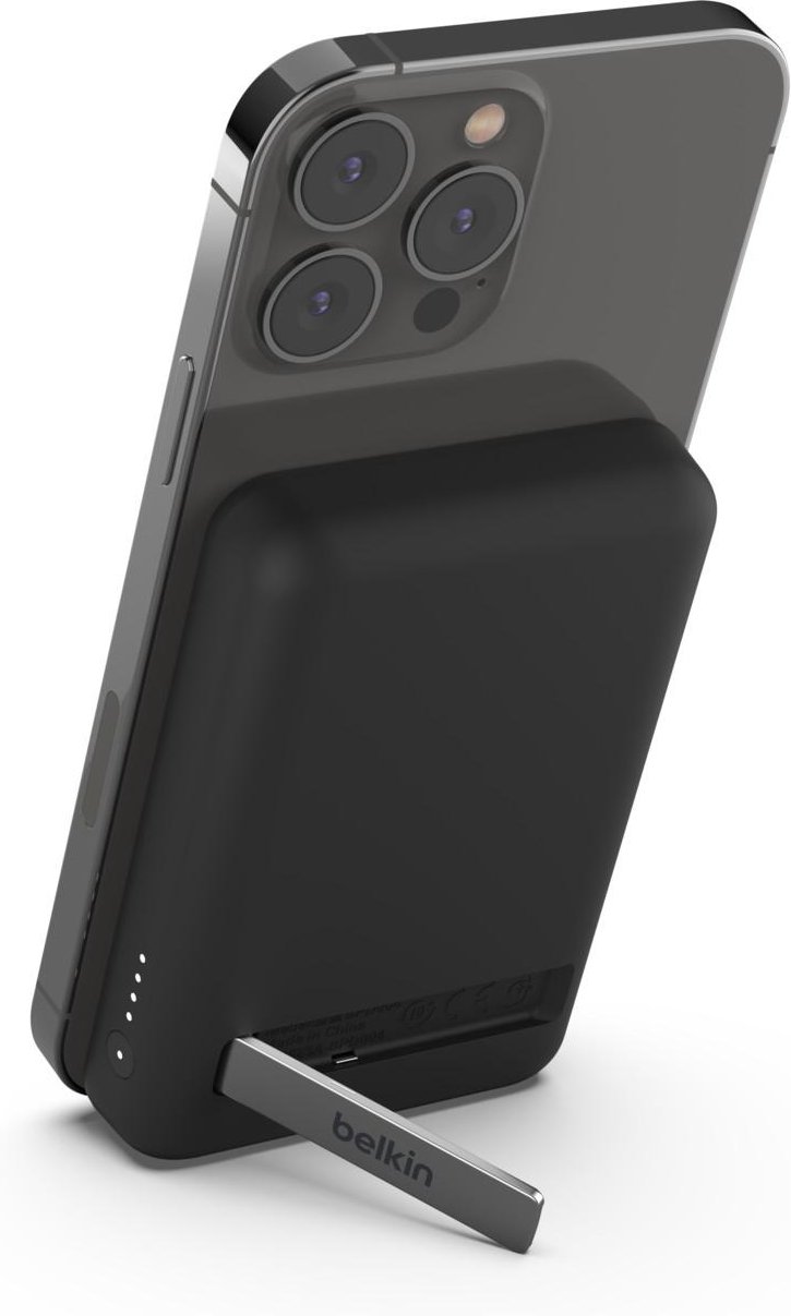 BoostCharge Magnetische kabellose Powerbank 5K mit Ständer, Schwarz