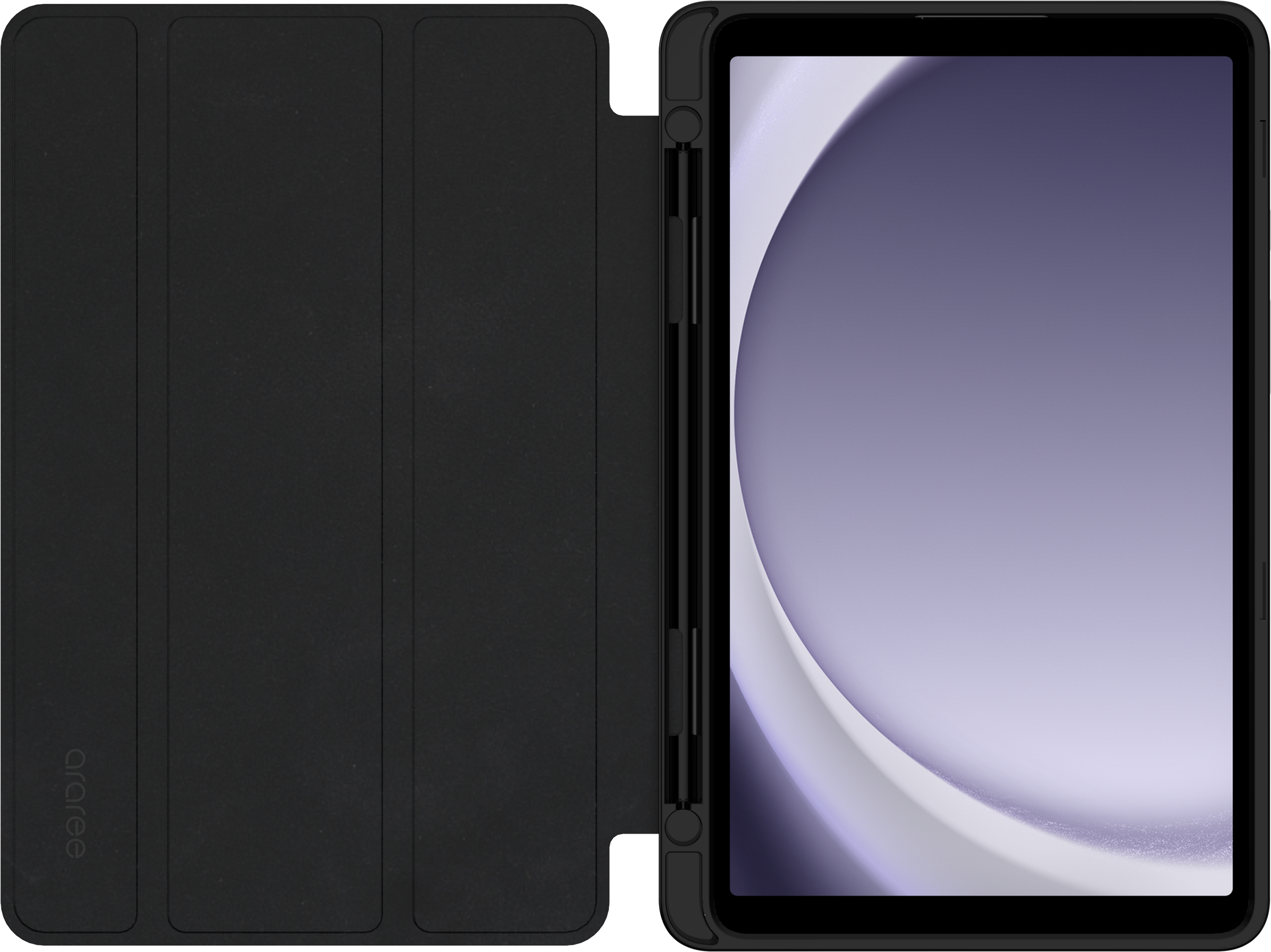 Galaxy Tab A9+ araree A Folio Case GP-FBX216KDABW, schwarz Tablet-Hülle