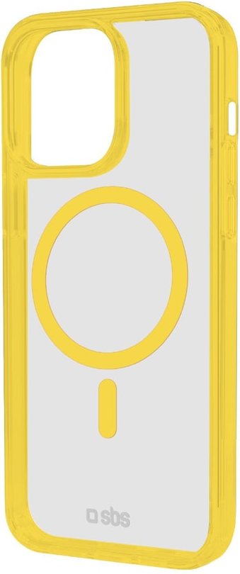 Case für iPhone 16 Pro Max mit farbigen Rändern, kompatibel mit MagSafe Aufladung, Gelb