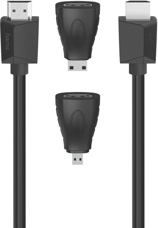 High Speed HDMI™-Kabel, Ultra-HD 4K, Ethernet, 1,50 m + 2 HDMI™-Adapter (00200705)