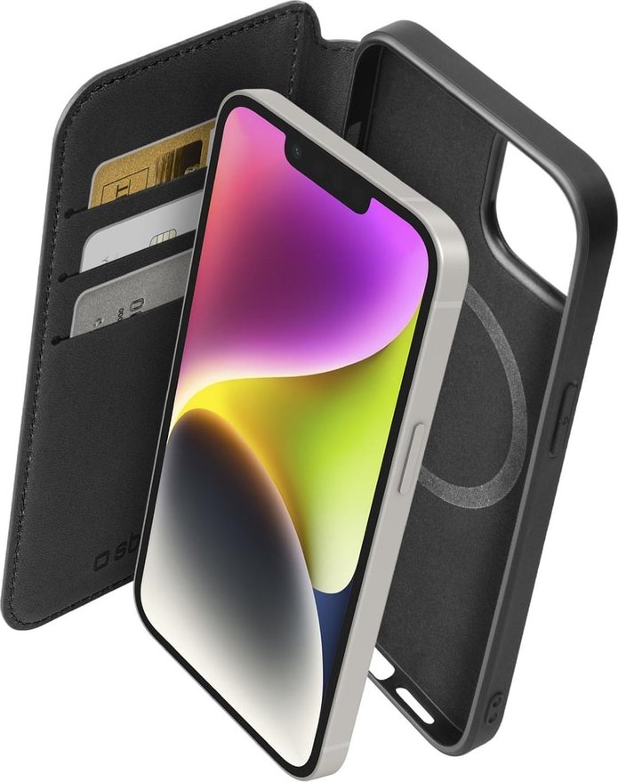 MagSafe-kompatible aufklappbare Hülle für iPhone 14/13, Schwarz