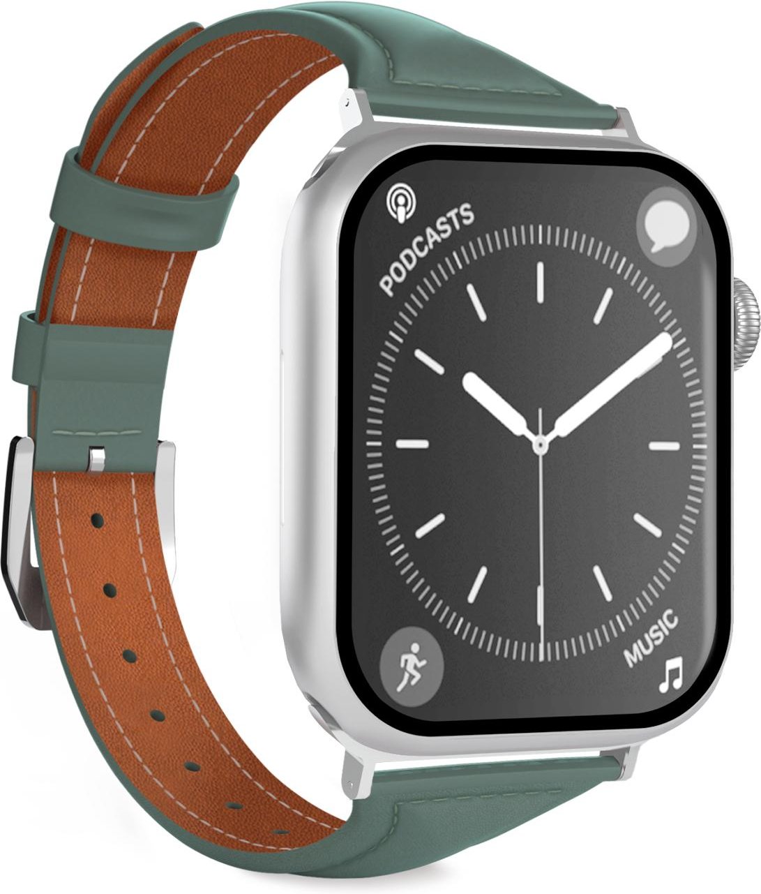 Puro Petite Echtleder-ArmBand für Apple Watch 38 - 49mm, Grün
