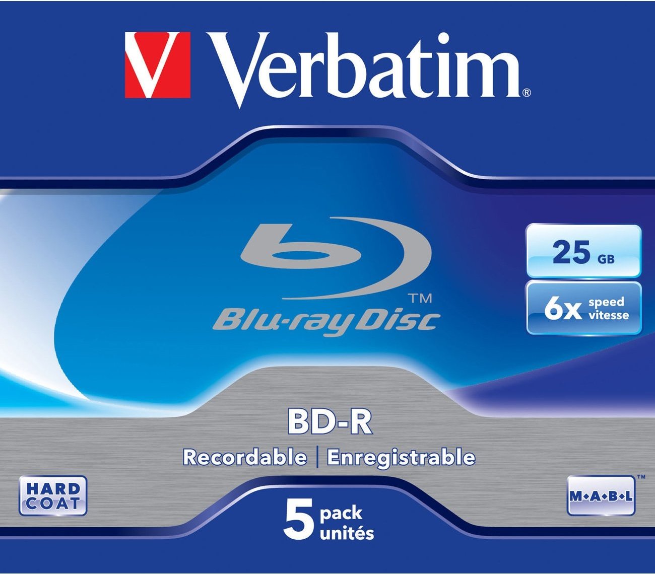 BD-R SL 25 GB 6x 5er-Pack Jewel Case Blu-Ray-Rohlinge