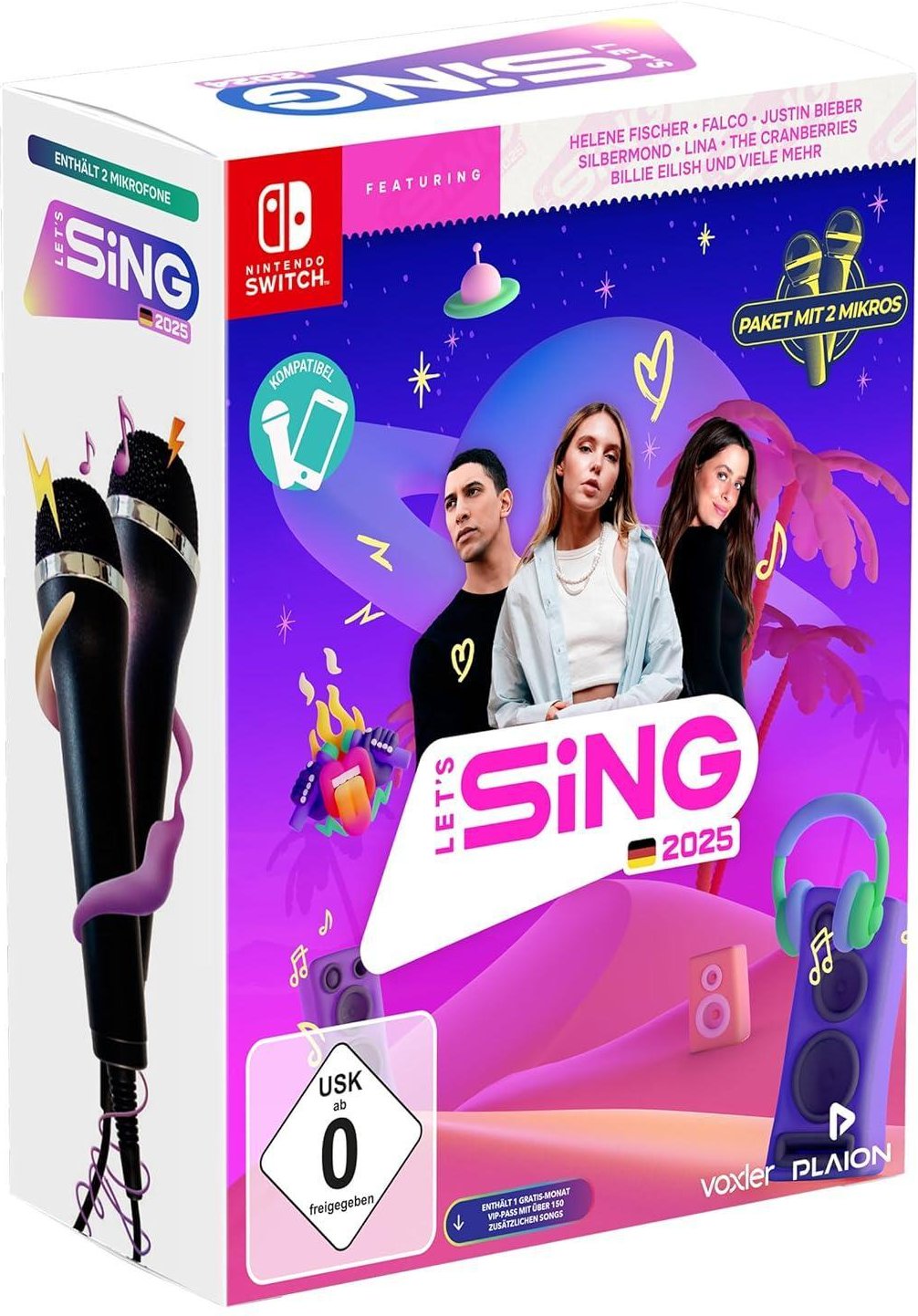 Let's Sing 2025 + 2 Mikros Nintendo Switch-Spiel
