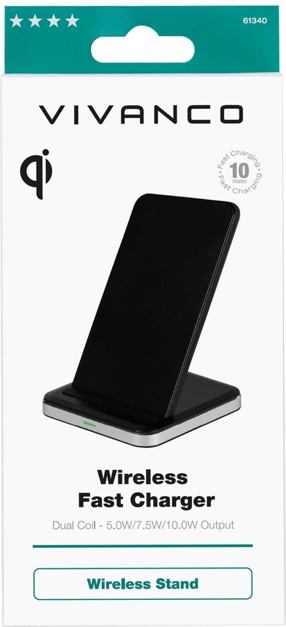 Wireless Fast Charger, Stand Alu, QI Induktions-Ladegerät, 10W (61340)